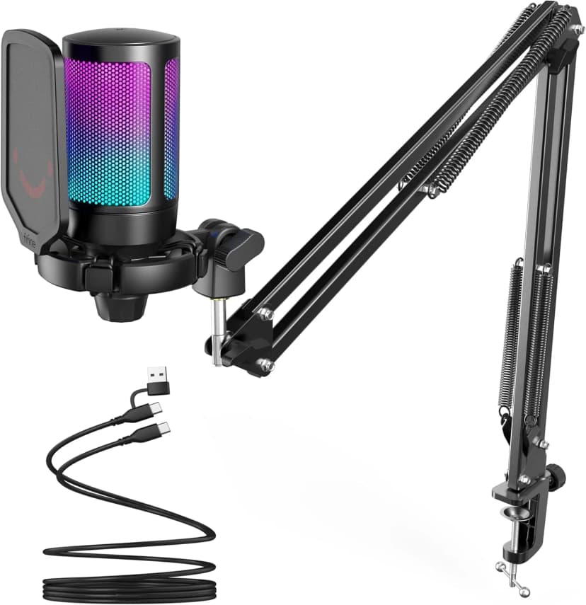FIFINE Gaming PC USB Microphone - AmpliGame A6T